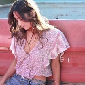 BRAND NEW WITH TAGS PLANET BLUE BLUE BOHEME PENNY HIPPIE INDIA TOP ONE SIZE